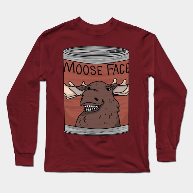 Can o' Moose Face Long Sleeve T-Shirt by Midwest Magic Cleaning